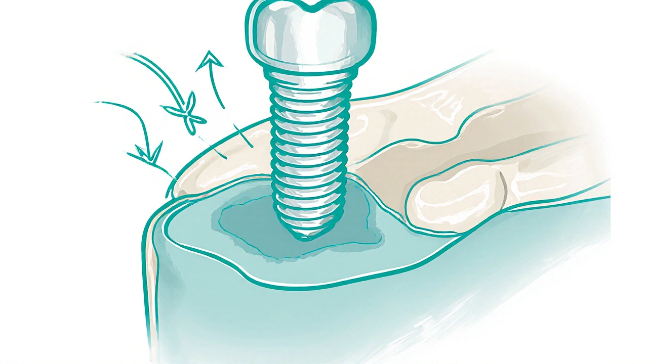 Dentální implantát stimuluje regeneraci kosti v čelisti