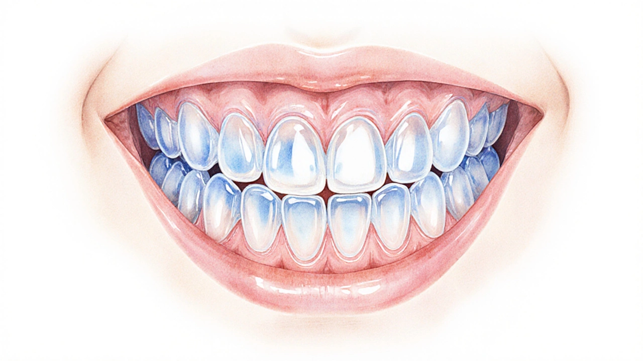 Přehled výměny mléčných zubů podle pořadí s trvalými zuby pod nimi.