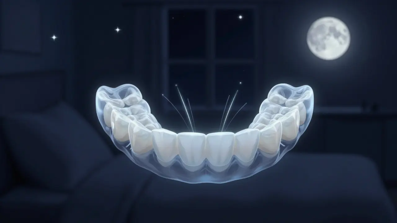 Noční ochrannka chrání zuby před skřípáním v temnotě.