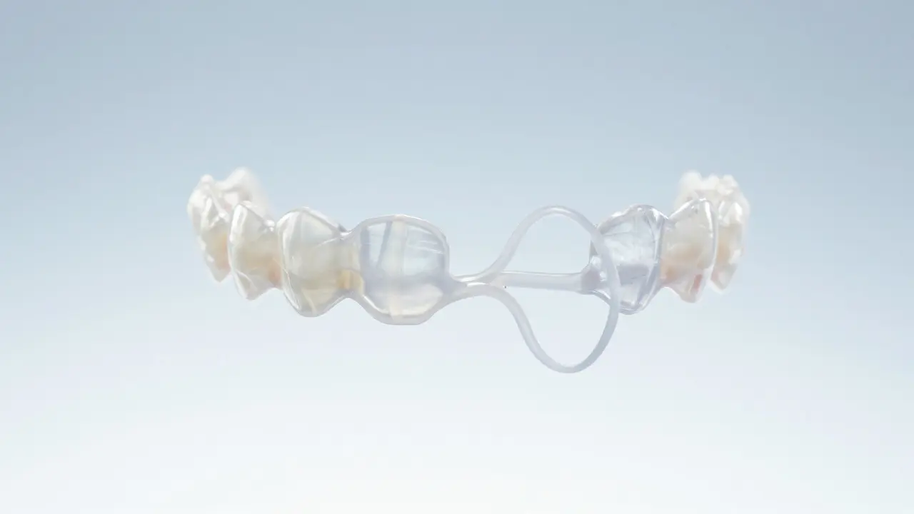 Konceptuální srovnání napnuté a vyvřené ortodontické gumičky.