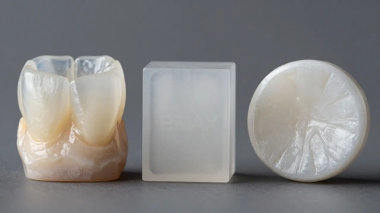 Porovnání materiálů: porcelán, E.max a zirkon pro zubní fazety