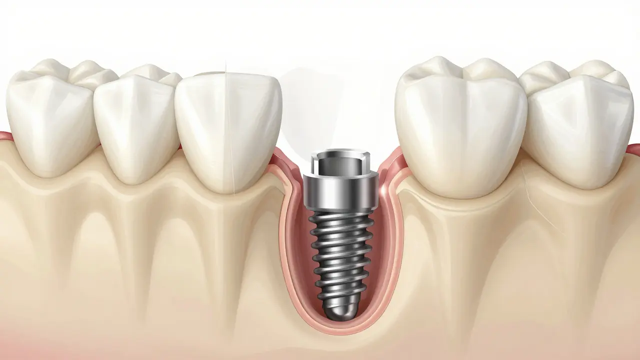 Přesný pohled na proces hojení kosti kolem implantátu